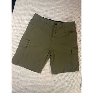 Orvis Mens Olive Green Cargo Hiking Shorts Quick Dry Outdoor Trekking Size 36
